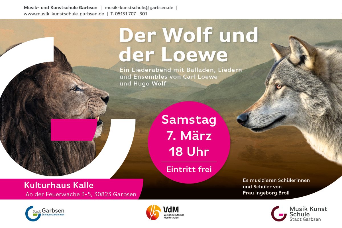 Liederabend im Kalle trägt den Titel „Der Wolf und der Loewe“